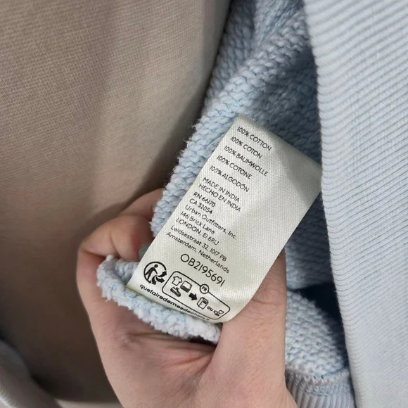 Free People We The Free Lou Day Cardi pastel blue cardigan sweatshirt women's XS - Picture 9 of 9